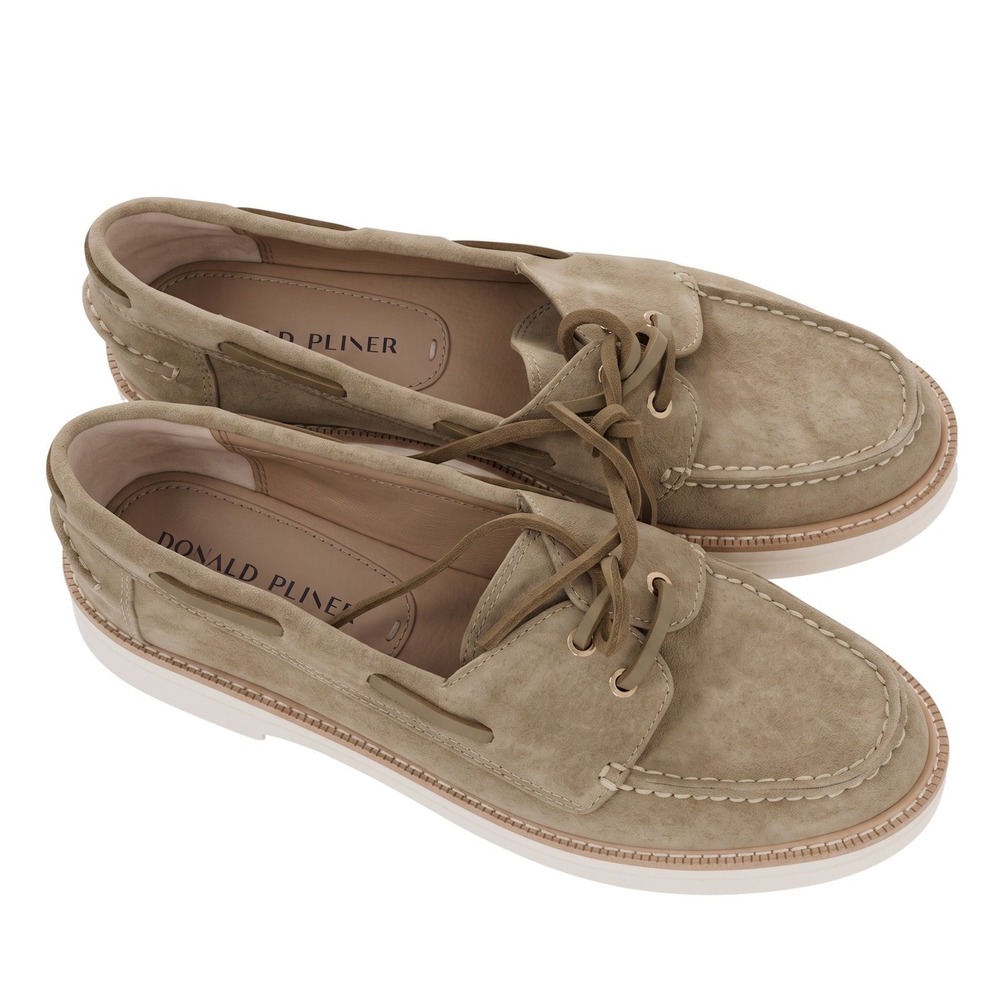 Donald‎ Pliner Lillith Women 8.5M Olive Suede Boat Shoes Platform Loafers